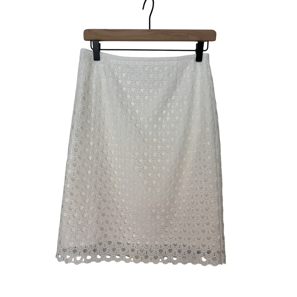 Ivory Bridal Romantic Crochet Scalloped Eyelet Lace Skirt 4 Wedding Coastal